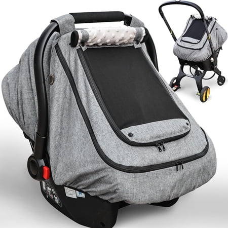 Waterproof Baby Car Seat Cover，Cold Weather Carseat Cover for Babies,Infant Car Seat Cover Canopy for Boy Girls,Windproof Car Seat Canopy...