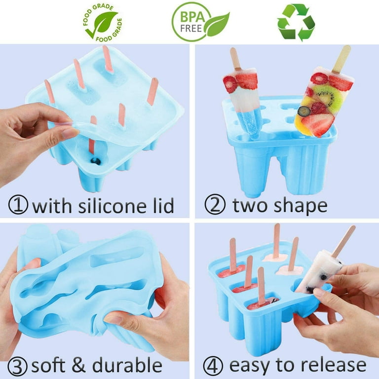 Burrdoff Silicone Ice Cream Maker Ice Cream Mould Ice Cream Set Kulfi Moulds Set Silicone Popsicle Mould Silicone Kulfi Maker Mould Set Popsicle Mould Silicon Ice Cream Mould Silic Walmart