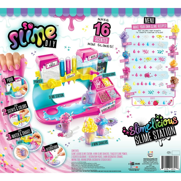 Fabrique à slime senteur fast food - CANAL TOYS - Slimelicious Factory - 16  slimes colorées et parfumées rouge - Canal Toys