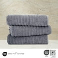 thumbnail image 2 of Classic Turkish Towel s Cotton Bath Sheets Set & Oversized Ribbed Towels, Ultra-Soft & Absorbent & Set of 3 - 40x65 Grey, 2 of 5