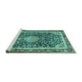 thumbnail image 2 of Ahgly Company Machine Washable Indoor Rectangle Medallion Turquoise Blue Traditional Area Rugs, 8' x 12', 2 of 4