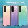 thumbnail image 2 of SaniMore for Samsung Galaxy A24 Case, Gradient Tempered Glass Backplane Anti-scracth Drop Resistant Anti-fall Slim Fit Lightweight Fashion Luxury for Girls Women, Purple, 2 of 9