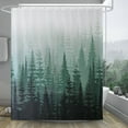 thumbnail image 3 of Inosoo Green Forest Fabric Shower Curtain, Decorative Farmhouse Tree Shower Curtain for Christmas Holiday, 72" x 72", Washable, 3 of 11