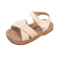 thumbnail image 2 of BUWTTER Girls Sandals Kids Lightweight Breathable Outdoor Summer Shoes with Sole Cross Strap Adustable Strap Beige Sandals Size 12-15 M, 2 of 5