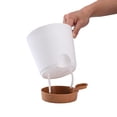 thumbnail image 4 of Self Watering Planters 3pcs Plant Pots With Drainage Holes &Pallet Modern Decorative Gardening Containers, 4 of 13