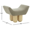 thumbnail image 3 of SAFAVIEH Couture Giancarlo Solid Boucle Modern Bench, Dark Brown/Natural, 3 of 6
