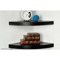 thumbnail image 4 of Mainstays 9.45" Wood Round Corner Floating Shelf, Set of 2, Black, 4 of 8