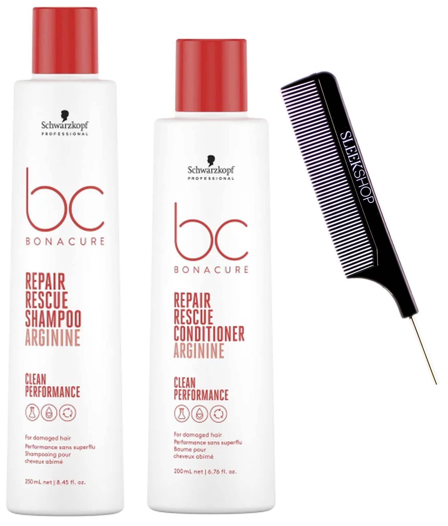 Schwarzkopf BC Bonacure REPAIR RESCUE Arginine Shampoo & Conditioner DUO for Damaged Hair, Newest 2023 Formula (w/ Steel Comb) Clean Hair Performance, 8.45 oz + 6.76 oz - Walmart.com