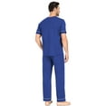 thumbnail image 4 of ANLIQI Men's 100% Cotton Pajama Set Soft v-neck Top Short Sleeve & Bottom Pants with Pockets Men's Loungewear Sets(CB_S), 4 of 8