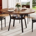 thumbnail image 1 of Dining Table for 4, 47" Kitchen Table, Round Dining Room Table with Storage Shelf for Dining Room, Kitchen, Walnut(Table Only), 1 of 5