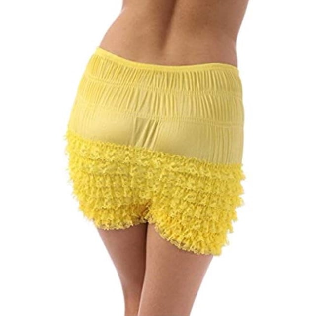 Malco Modes Bragas con volantes sexy para mujer Tanga Dance Bloomers Sissy Booty Shorts (X-Large, Amarillo) Malco Modes N20-YE-XL