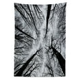 thumbnail image 3 of Ambesonne Horror Tablecloth Rectangular Table Cover, Dark Winter Forest Tree, 52"x70", Black Grey, 3 of 4