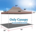 thumbnail image 2 of ALUVIERA 15'x10' Pop Up Canopy Top Canopy Tent Replacement Top Gazebo Tent Cover (Taupe), 2 of 5