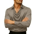 thumbnail image 6 of Men's Solid Color Silk Satin Casual Shorts with Pleats and Elastic Waist for Comfortable Lounge, Sleepwear, and Home Wear, 6 of 6