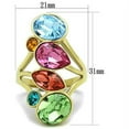 thumbnail image 2 of TK1729 - IP Gold(Ion Plating) Stainless Steel Ring with Top Grade Crystal  in Multi Color Size 7, 2 of 4