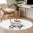 thumbnail image 4 of Round Rugs 3.3 Ft, Farm Animals Non Slip Area Rugs for Kitchen Bedroom Entryway, Watercolor Farmhouse Cow Pig Chickens Sheeps Washable Carpet Runner Rug Floor Mats for Bedroom Home Decor, 4 of 8