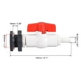 thumbnail image 2 of Uxcell PVC Ball Valve Barb Barb Connector Spigot Kit G1/2 with Bulkhead Fitting Adapter Gray White Red for Water Tank, 2 of 5