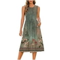 thumbnail image 2 of Awdenio Women's Summer Tank Midi Dress with Pockets Sleeveless A-Line Dress Casual Floral T-Shirt Dress Flowy Beach Sundress, 2 of 6