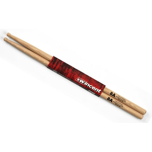 Wincent 8A Hickory Drumsticks, Round Tip