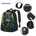 thumbnail image 5 of Naloa Realistic Style Wolf Warrior Print Large Capacity Backpack Lunch Bag Pencil Case Combination 3 Piece Set for Student, 5 of 8