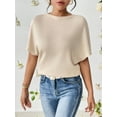 thumbnail image 4 of Womens Solid Batwing Sleeve Tee Summer Blouse For Women, 4 of 6