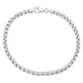 thumbnail image 2 of 3.5mm Solid .925 Sterling Silver Square Box Chain Necklace + Bracelet Set, 20" (Necklace) + 8" (Bracelet), 2 of 7