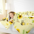 thumbnail image 5 of Manfei Yellow Cartoon Bee Bedding Full Comforter Set, Vibrant Sunflower Down Comforter, Rutsic Animal Reversible Duvet Insert, Microfiber Room Decoration, 3 Pieces, 5 of 8