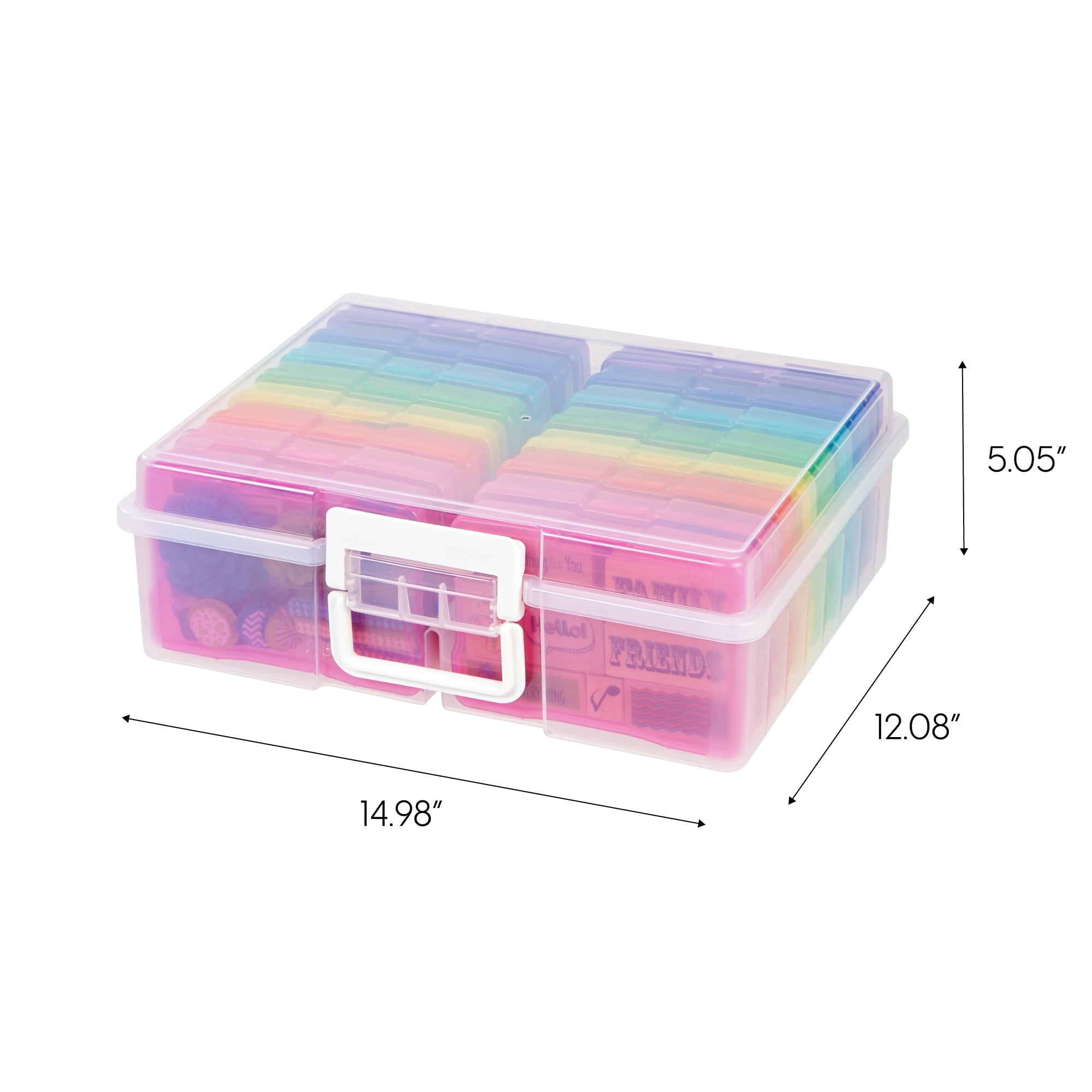 IRIS Extra Large 4" x 6" Photo Keeper with 16 cases, Rainbow/Clear, 2Pk