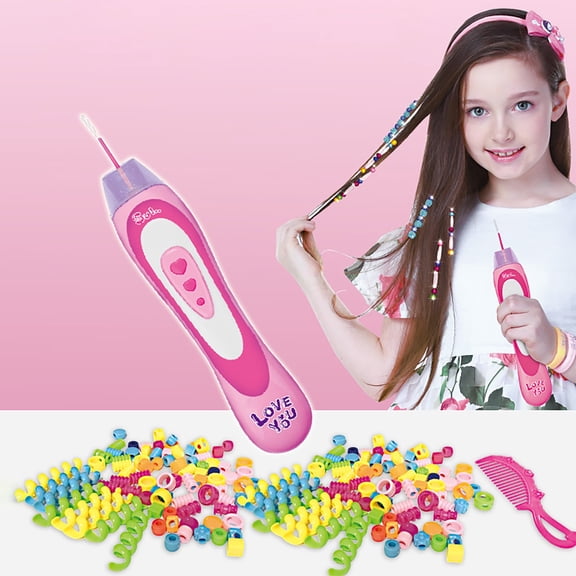 Leatfisat Hair Braiding Toy Machine With Diy Accessories, Educational Braiding Tool For Girls And Kids