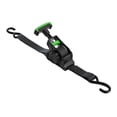 thumbnail image 2 of Correa de trinquete retráctil con ganchos en forma de S, mango ergonómico de rendimiento, cinta retráctil automática para camión y motocicleta. verde, 2 of 7