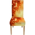 thumbnail image 2 of Maple Chair Covers Removable Set of 4 Vintage Dining Chair Slipcovers Yellow Autumn Fall Leaves Brown Decorative Seat Slipcovers for Dining Room, 2 of 6