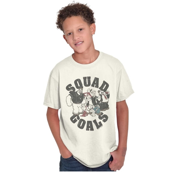 Popeye Characters Squad Goals Retro Crewneck T Shirts Boy Girl Teen Brisco Brands XS