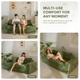 thumbnail image 6 of BYBYME 3 Seater Boneless Couch,Chenille Comfy Sofa with Extra Deep Seats for Living Room,Green, 6 of 11