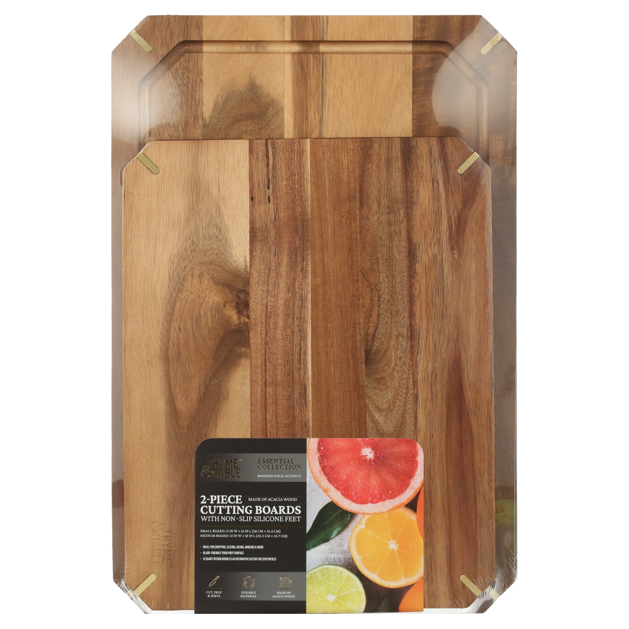 Thyme & Table 2-Piece Acacia Cutting Board Set
