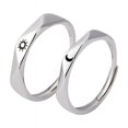thumbnail image 3 of Anillo de pareja de sol y luna de plata esterlina S925 para hombre y mujer, par de anillos de pareja de sol y luna para celebrar la marea, joyería, 3 of 5