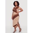 thumbnail image 2 of Women's Plus Size Color Blocked Side Slit Midi Sweater Dress, 2 of 3