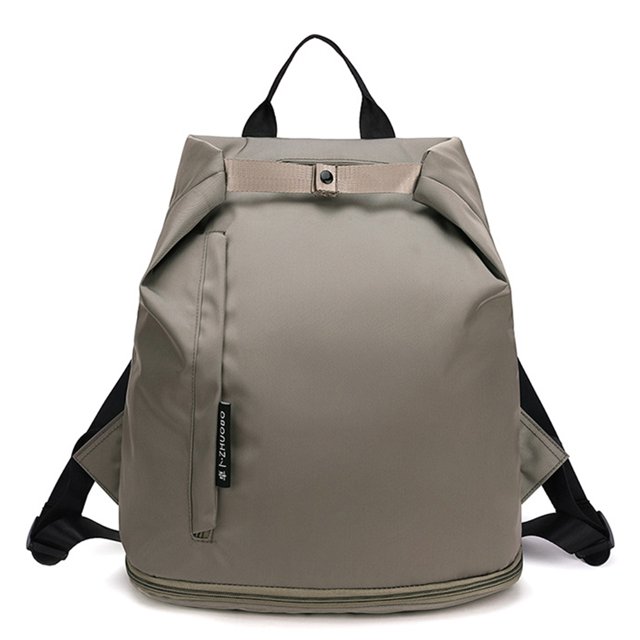 Mochila de fitness unisex con separación seca y húmeda para ropa de yoga y gimnasia (caqui)