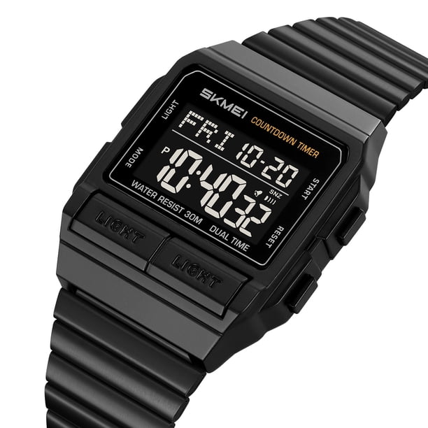 Reloj digital deportivo para hombre con pantalla luminosa | Resistente al agua para natación y senderismo | Cronómetro, alarma y calendario | Ideal para correr, acampar y estudiantes