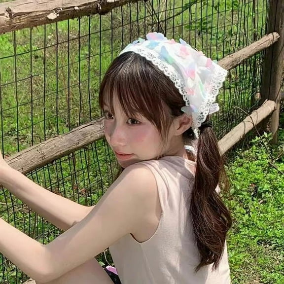 Yoyauz Women's Lace Bandana Vintage Bandana Head 20th Century 50s Headgear Triangle Vintage Bandana