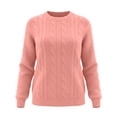 thumbnail image 7 of yillto Womens Cable Knit Sweater Top Long Sleeve Crewneck Pullover Warm Fall Winter Loose Sweaters Tops, 7 of 7
