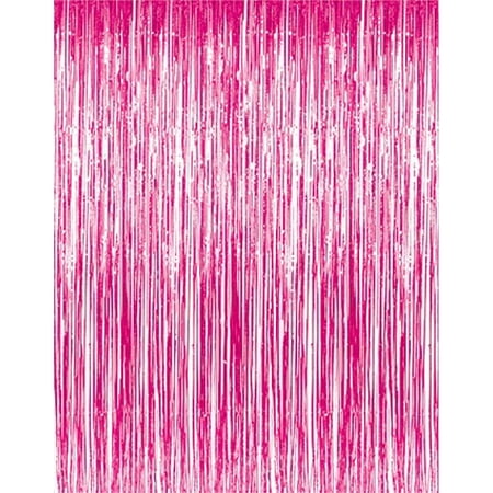 - Metallic Fringe Curtains Hot Pink 3ft x 8ft Pkg/12