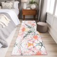 thumbnail image 3 of Sputtering Effect Runner Rugs 2x6 ft Pink Orange Marble Watercolor Texture Washable Hallway Rugs Non-Slip Floor Mats Absorbent Carpet Bedside Runners for Bedroom Kitchen Bathroom Laundry Room, 3 of 9