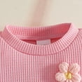 thumbnail image 5 of Amidoa Girls Summer 2 Piece Outfits Solid Color Cute Short Sleeve and Casual Shorts Kids Clothing Set Pink Size 8-12 Months, 5 of 8