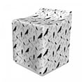 thumbnail image 1 of Black Crow Washer Cover, Silhouette Style Birds and Outline Drawn Feather Repeating Pattern, Suitable for Dryer and Washing Machine, 29" x 28" x 40", Charcoal Grey and White, by Ambesonne, 1 of 3