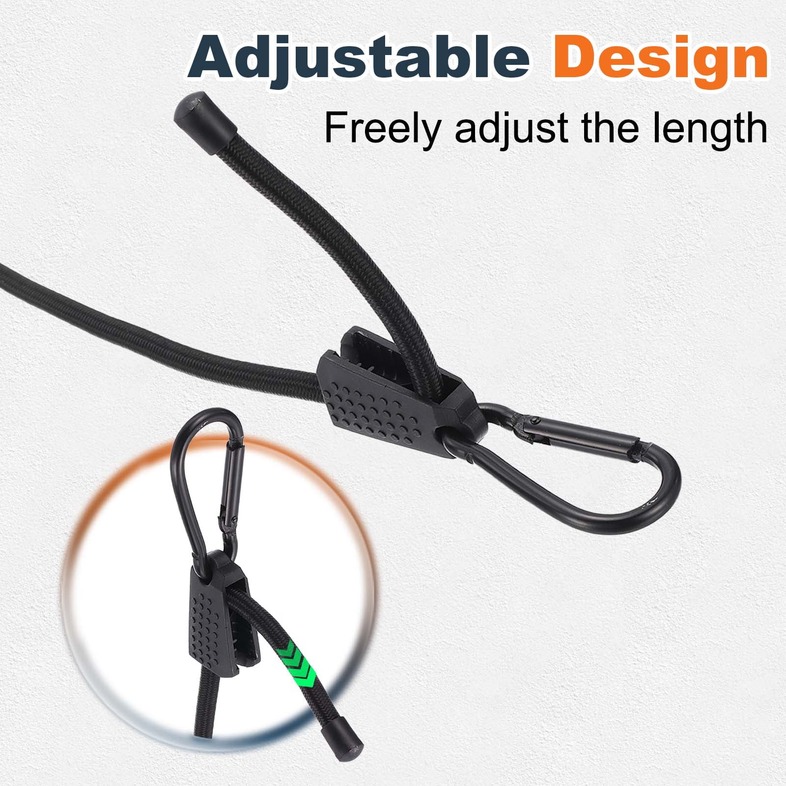 Uxcell Heavy Duty Bungee Cord, (7-48Inch, Black) (6 PCS), Elastic Tie Downs Strap Suit for - Luggage Rack/Cargo/Hand Carts/Bike/Camping
