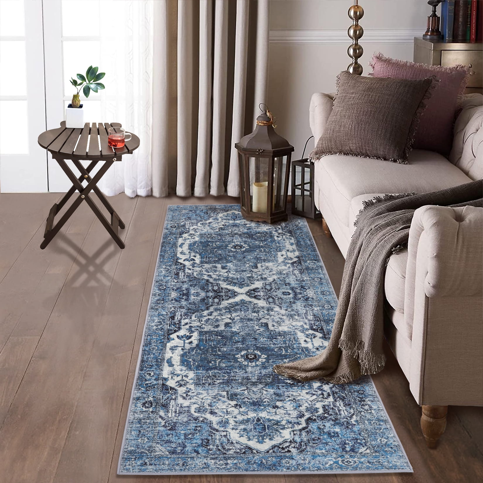 GlowSol 2' x 6' Vintage Persian Runner Rug for Hallway Kitchen Bedside