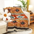 thumbnail image 3 of Manta Decorativa Reversible de Estilo Boho Azteca Verde 130x160 cm, 3 of 9
