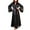 Black, variant on Luxalzxs Satin Kimono Long Robe Bridesmaid Wedding Bath Robe with Lace Trim