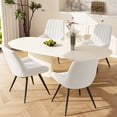 thumbnail image 5 of Modern Dining Chairs Set of 2, Upholstered Fabric Kitchen Chairs with Thick Cushions and Sturdy Metal Legs, 300 lbs Capacity, 5 of 8