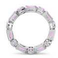 thumbnail image 4 of 5.00 Carat Unique Emerald Cut Pink Sapphire Gemstone Wedding Eternity Band for her 18K White Gold Size 6.5 by Diamond-Capitals, 4 of 7